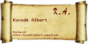 Kocsák Albert névjegykártya