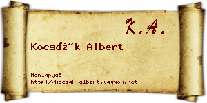 Kocsák Albert névjegykártya